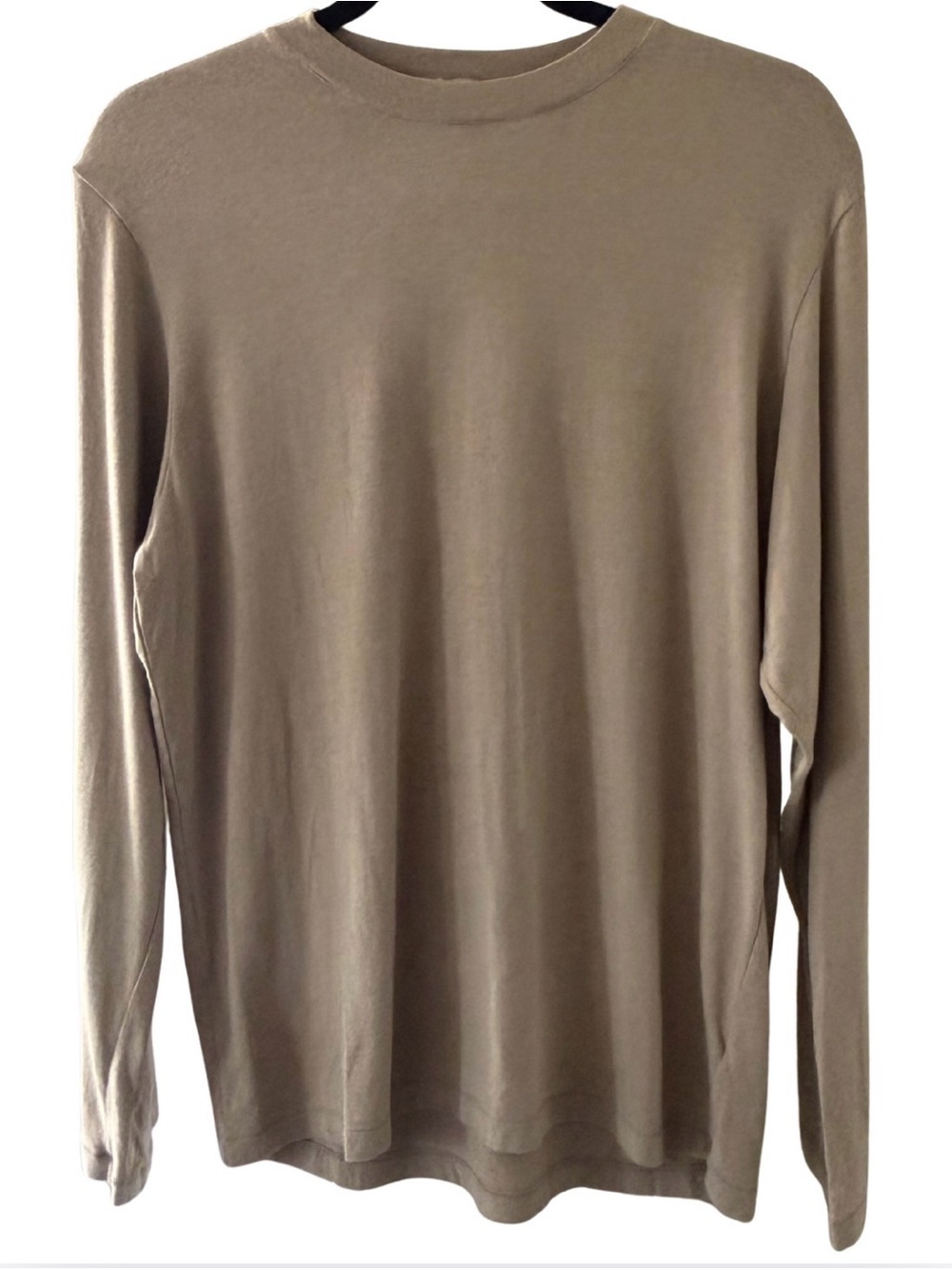 SKIMS Long-Sleeve Crewneck Tee in Taupe